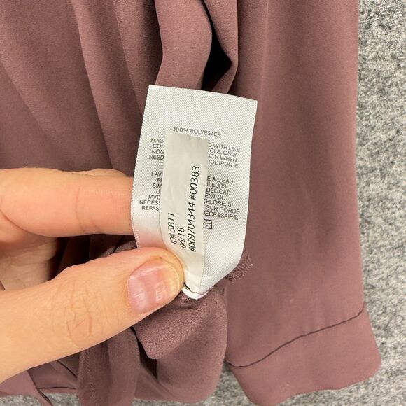 Express Shirt Women M Medium Pink Button Up Collared Long Sleeve Portfolio Slim - Picture 4 of 6